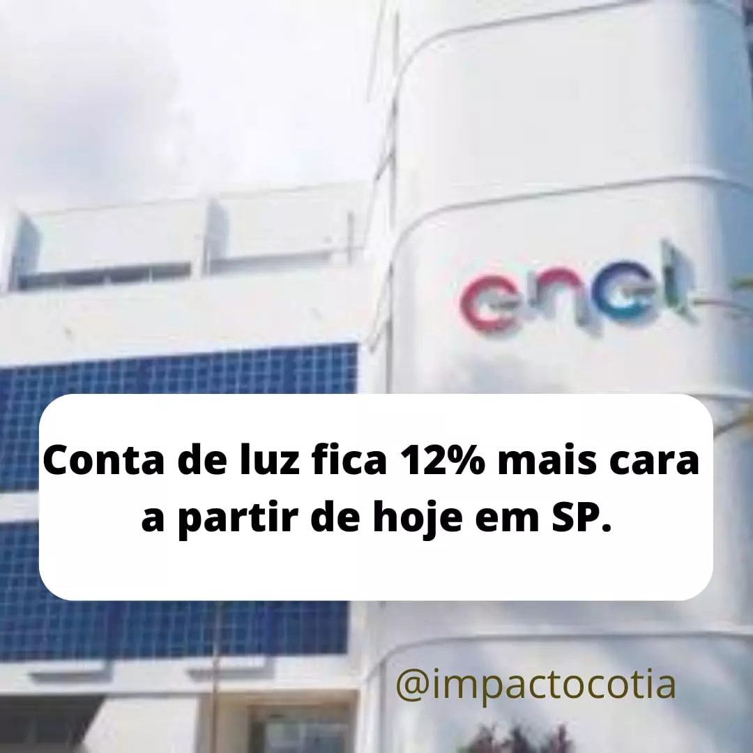 Conta de luz fica 12% mais cara a partir de hoje em SP.